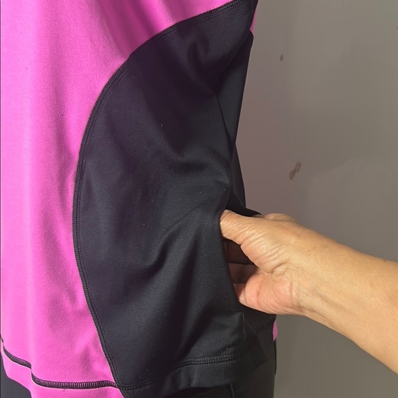 🎾 Fila Sport Womens Performance Gray Stretch Short Sleeved Shirt Size XL Pocke - Picture 4 of 15